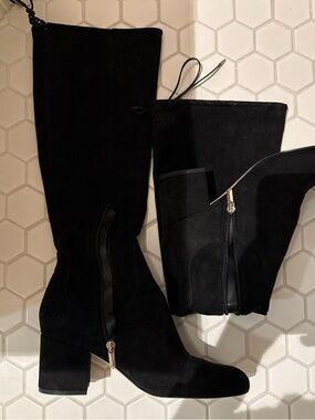 Sam Edelman Black Suede Knee-High Boots